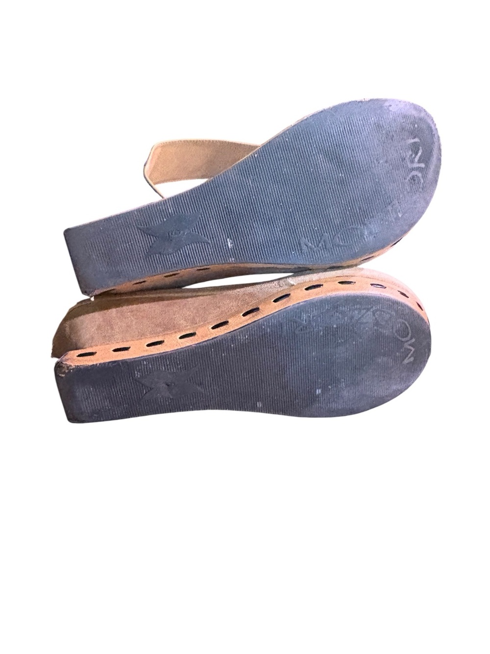 MODZOKI Black Leather Platform Wedge Sandals Women’s Size 9 - Picture 9 of 13